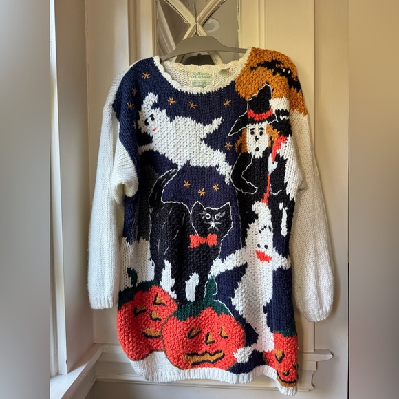 Vintage Colleen’s Collectibles | Hand Knit “Ugly” Halloween Sweater | M–XL - Picture 1 of 4